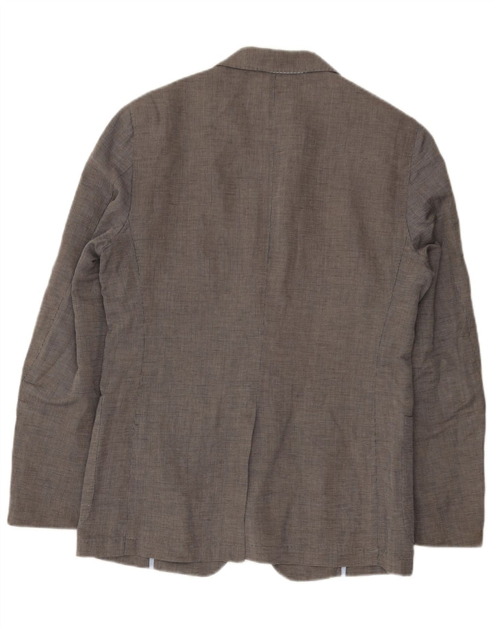 MASSIMO DUTTI Herre 2-knaps blazerjakke UK 38 Medium Grå Bomuld