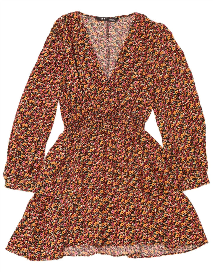 Zara Empire Dress UK 12 Medium Multicolored Floral