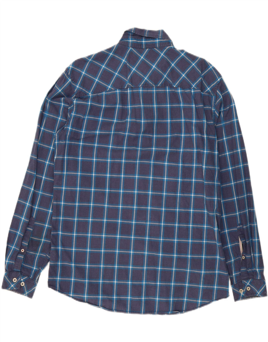 JOULES Herre Slim Fit skjorte Stor marineblå ternet bomuld