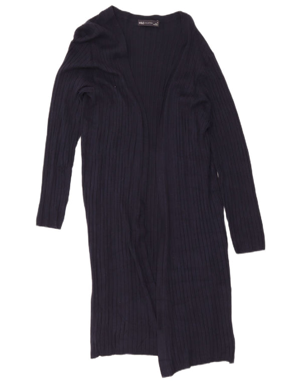 Marks & Spencer Dame Longline Cardigan Sweater UK 12 Medium Navy Blue