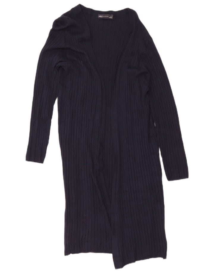 Marks & Spencer Dame Longline Cardigan Sweater UK 12 Medium Navy Blue
