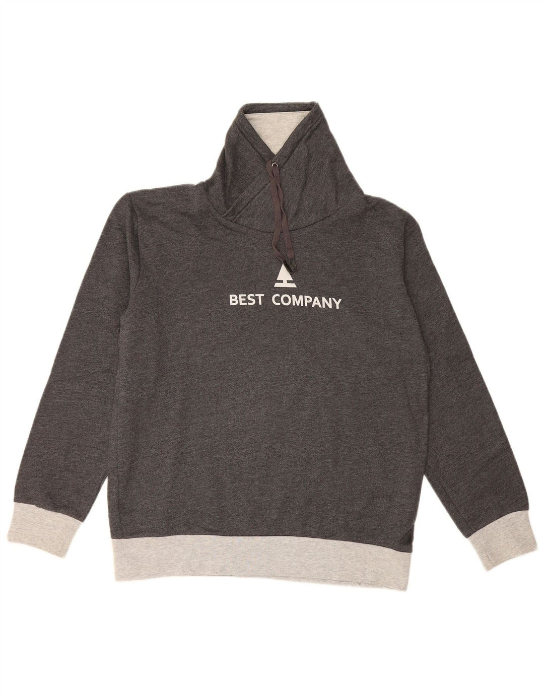 Best Company Herre Grafisk Sweatshirt Jumper Large Grå Colourblock