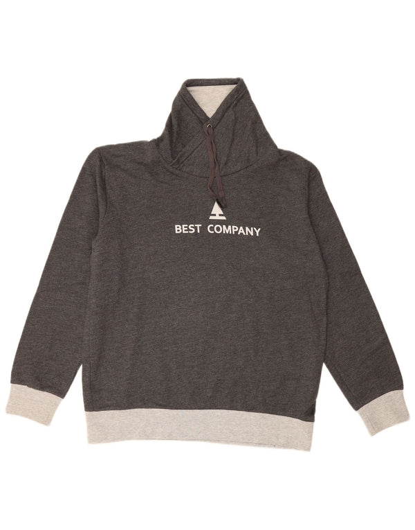Best Company Herre Grafisk Sweatshirt Jumper Large Grå Colourblock
