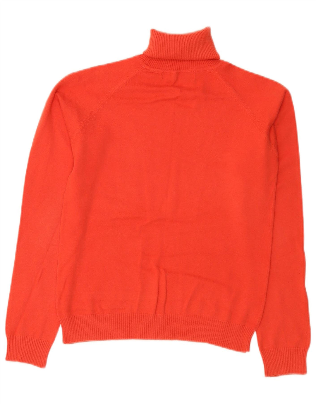 Zara Dame Crop Roll Neck Jumper Sweater UK 12 Medium Orange Bomuld