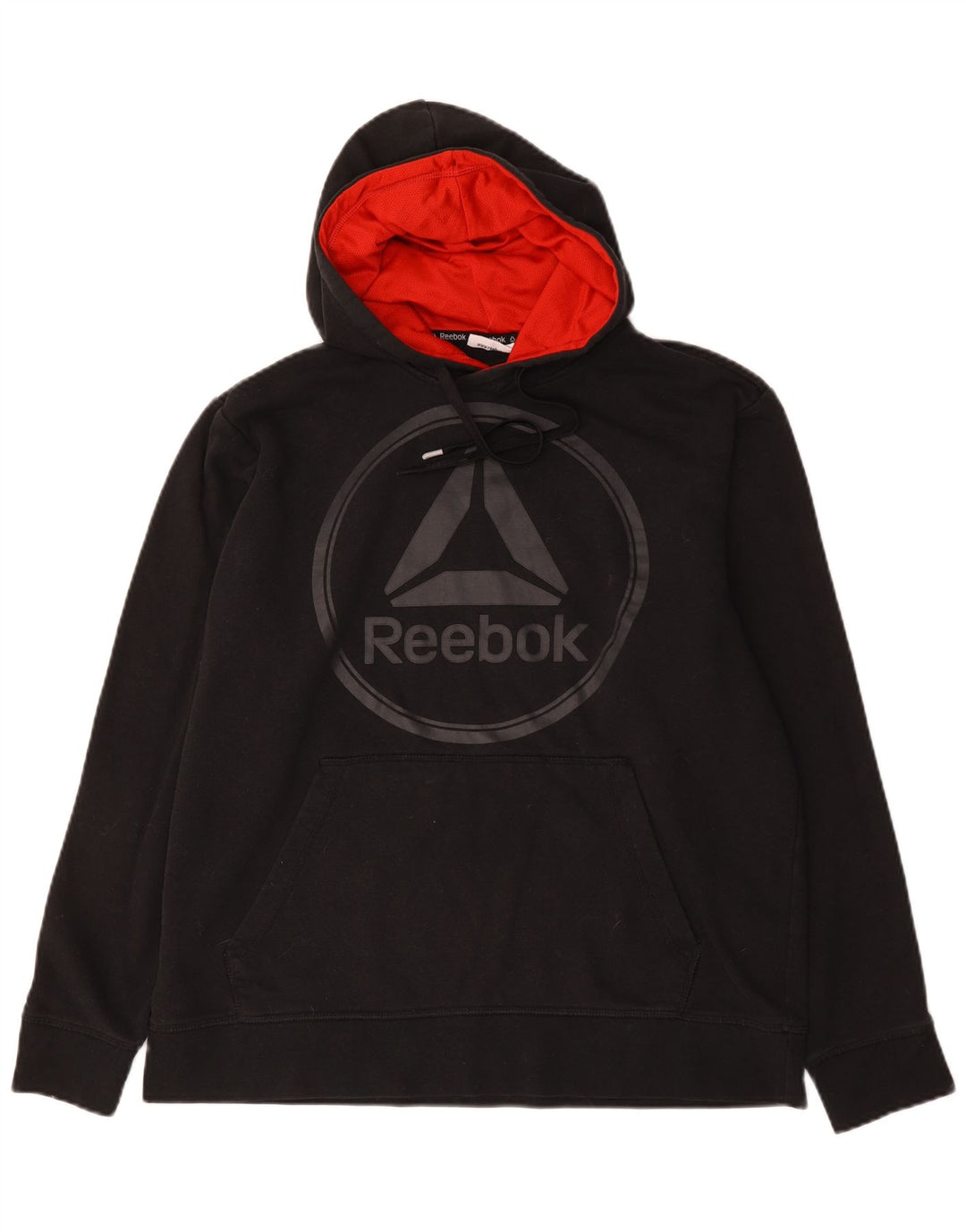 Reebok Grafisk hættetrøje til mænd, stor sort bomuld