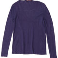 MARKS & SPENCER Dame V-hals sweater UK 10 Small Navy Blue