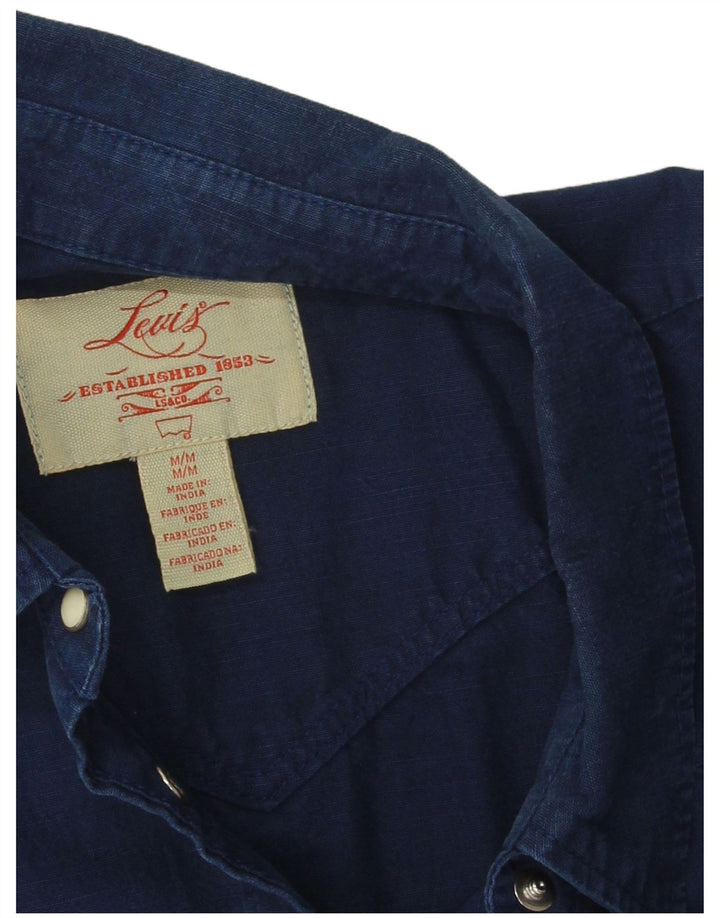 Levi's Dameskjorte UK 14 Medium Navyblå Bomuld