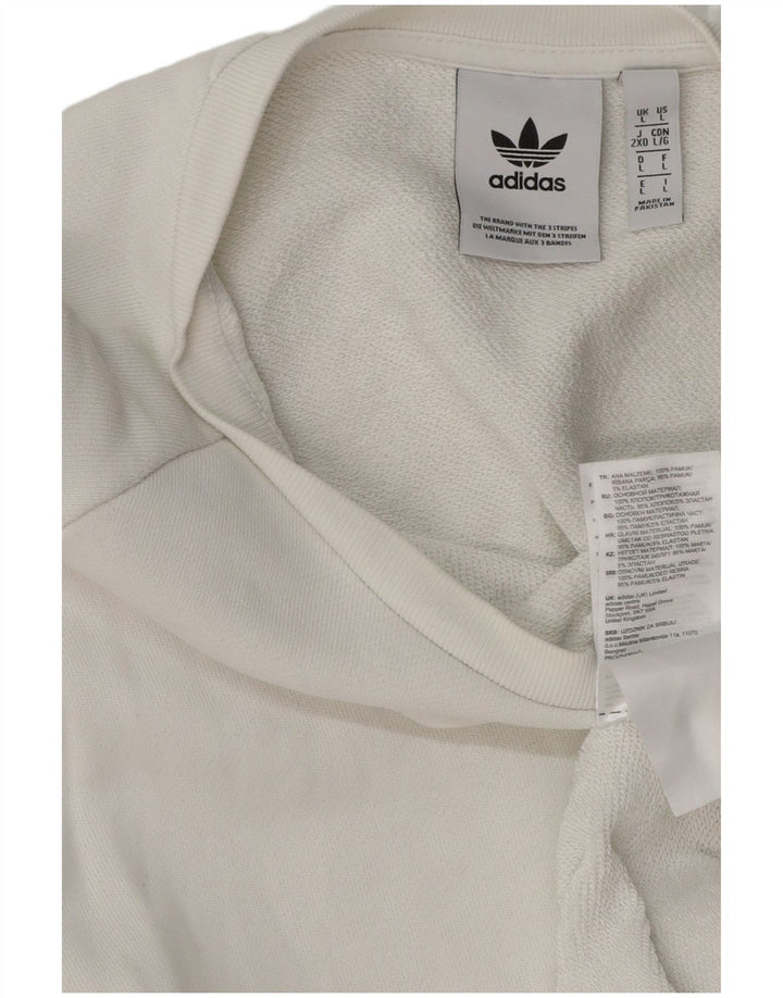 ADIDAS Sweatshirt til mænd, stor hvid bomuld