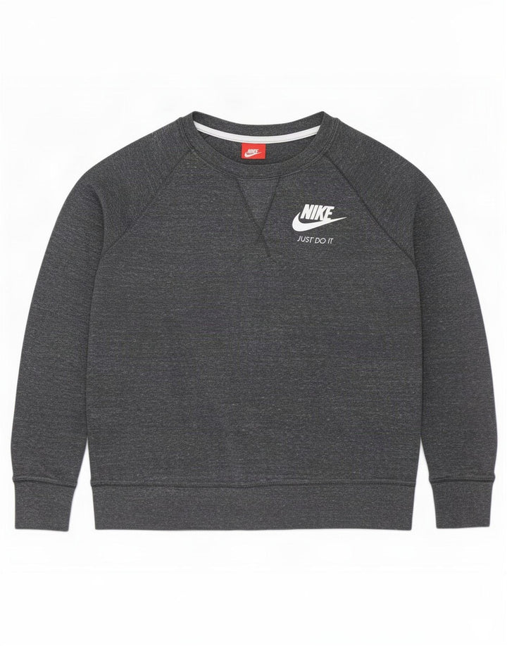 Nike Dame Sweatshirt Jumper UK 14 Medium Grey Flecked
