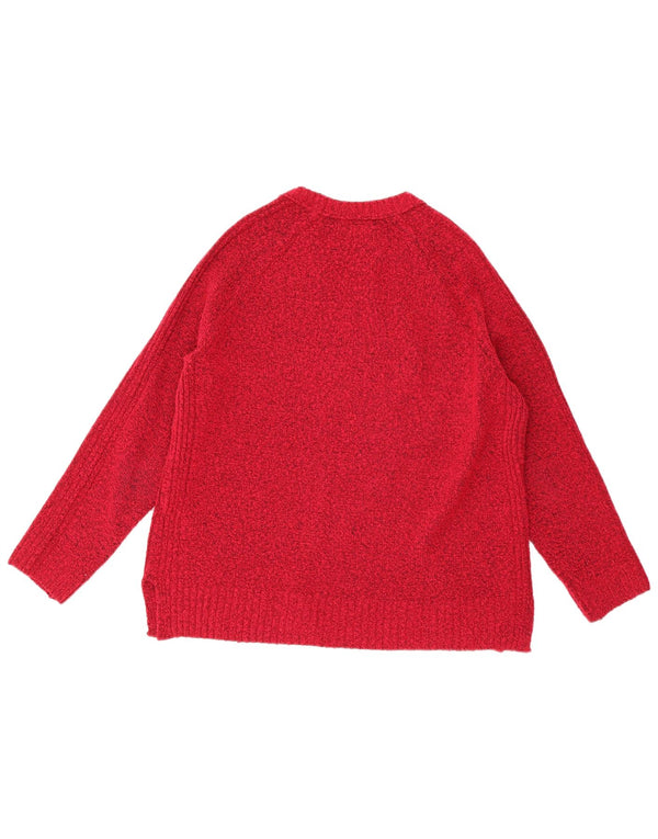 Marks & Spencer Dame Boat Neck Jumper Sweater UK 14 Medium Red Flecked