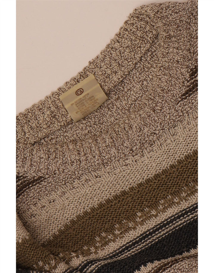 Angelo Litrico Herre Boat Neck Jumper Sweater Medium Grå Stribet Bomuld