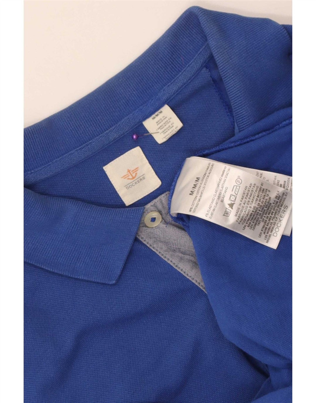 Dockers Herre høj poloshirt Medium blå bomuld