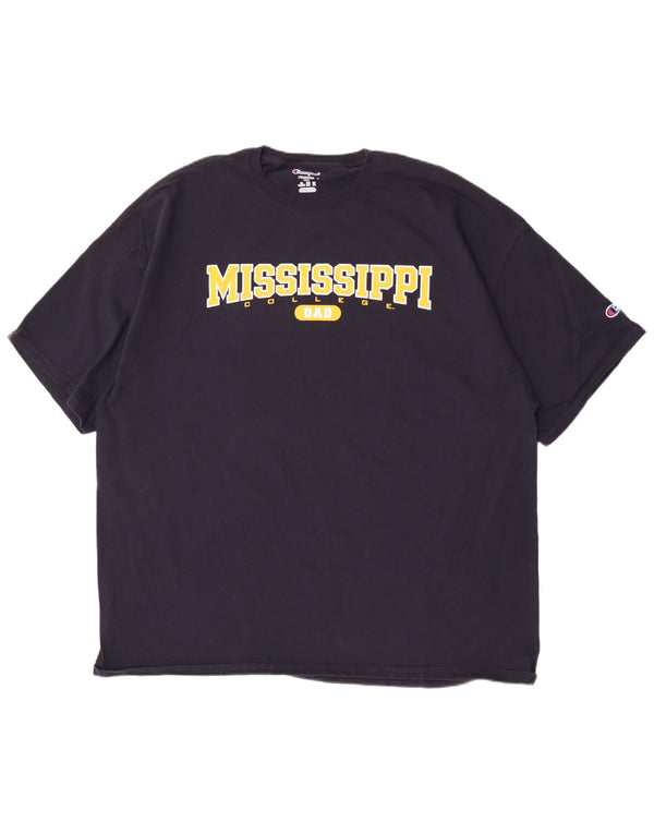 Champion Herre Mississippi Grafisk T-Shirt Top 3XL Navy Blue