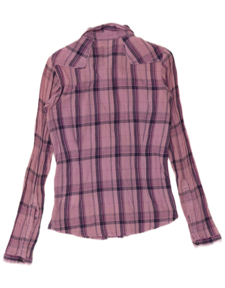 Lee Dameskjorte UK 10 Lille Lilla Plaid Bomuld