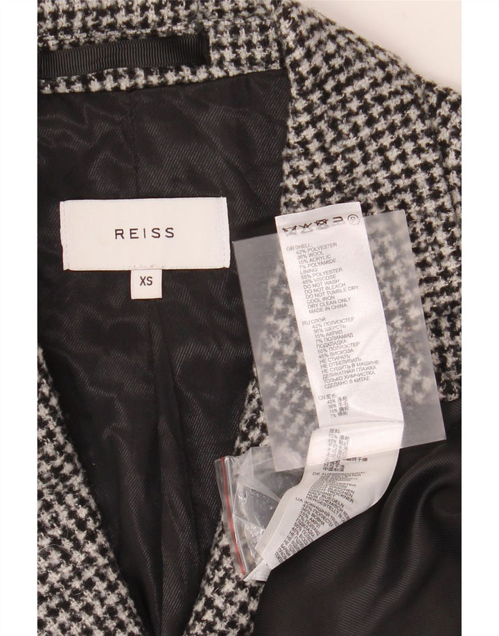 Reiss Overfrakke til mænd UK 34 XS Grå Houndstooth Polyester