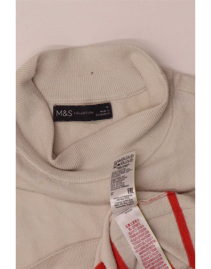 Marks & Spencer Damevest Top UK 14 Medium Beige Stribet Viscose
