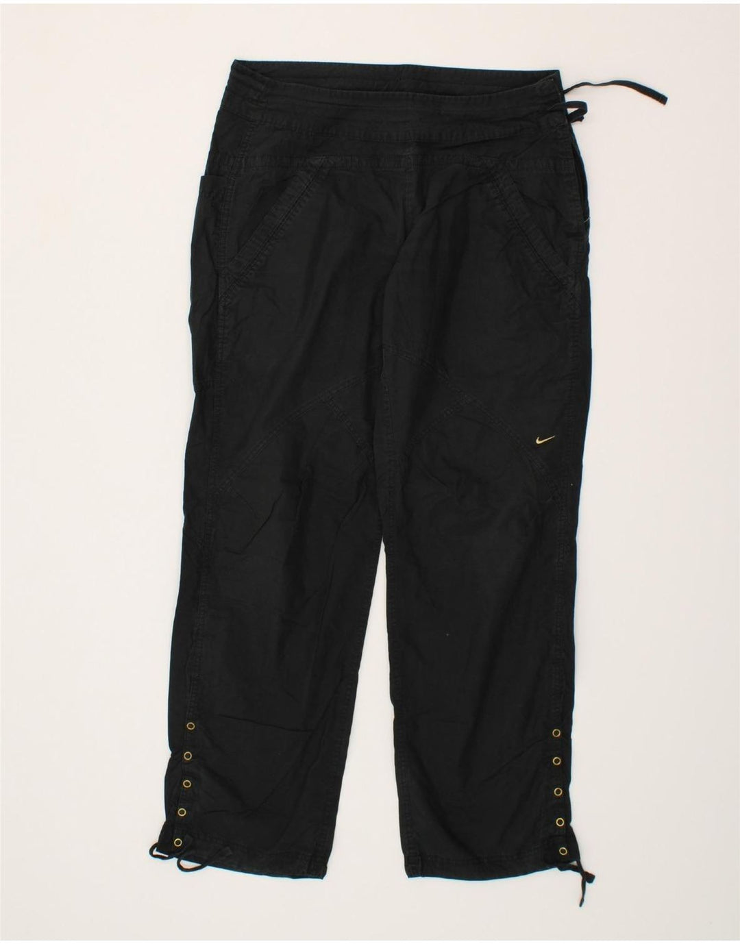 NIKE Womens Straight Trousers UK 12 Medium  W30 L32 Black Cotton Vintage Nike and Second-Hand Nike from Messina Hembry 