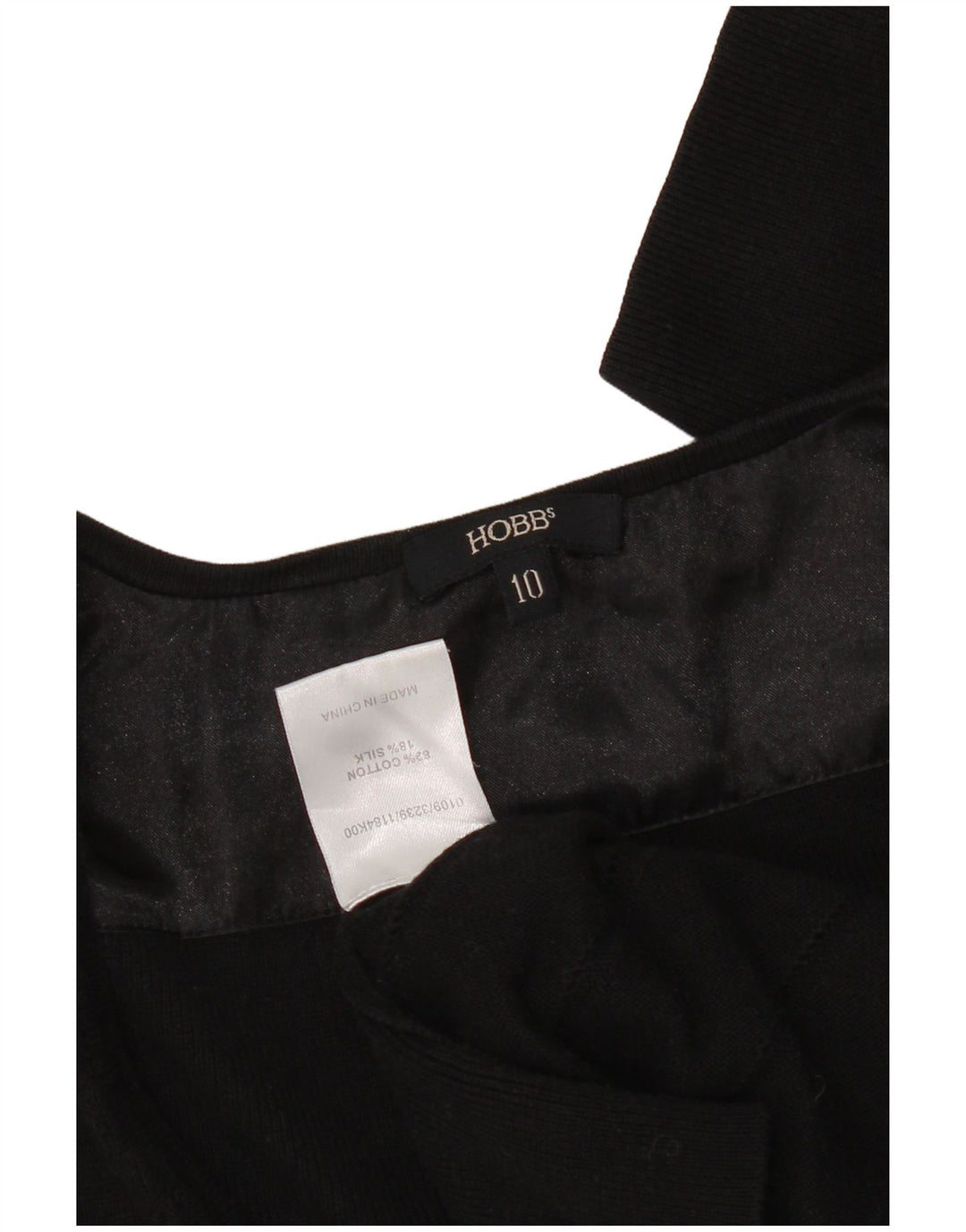 Hobbs Womens Front Tie Cardigan Sweater UK 10 Small Black Bomuld