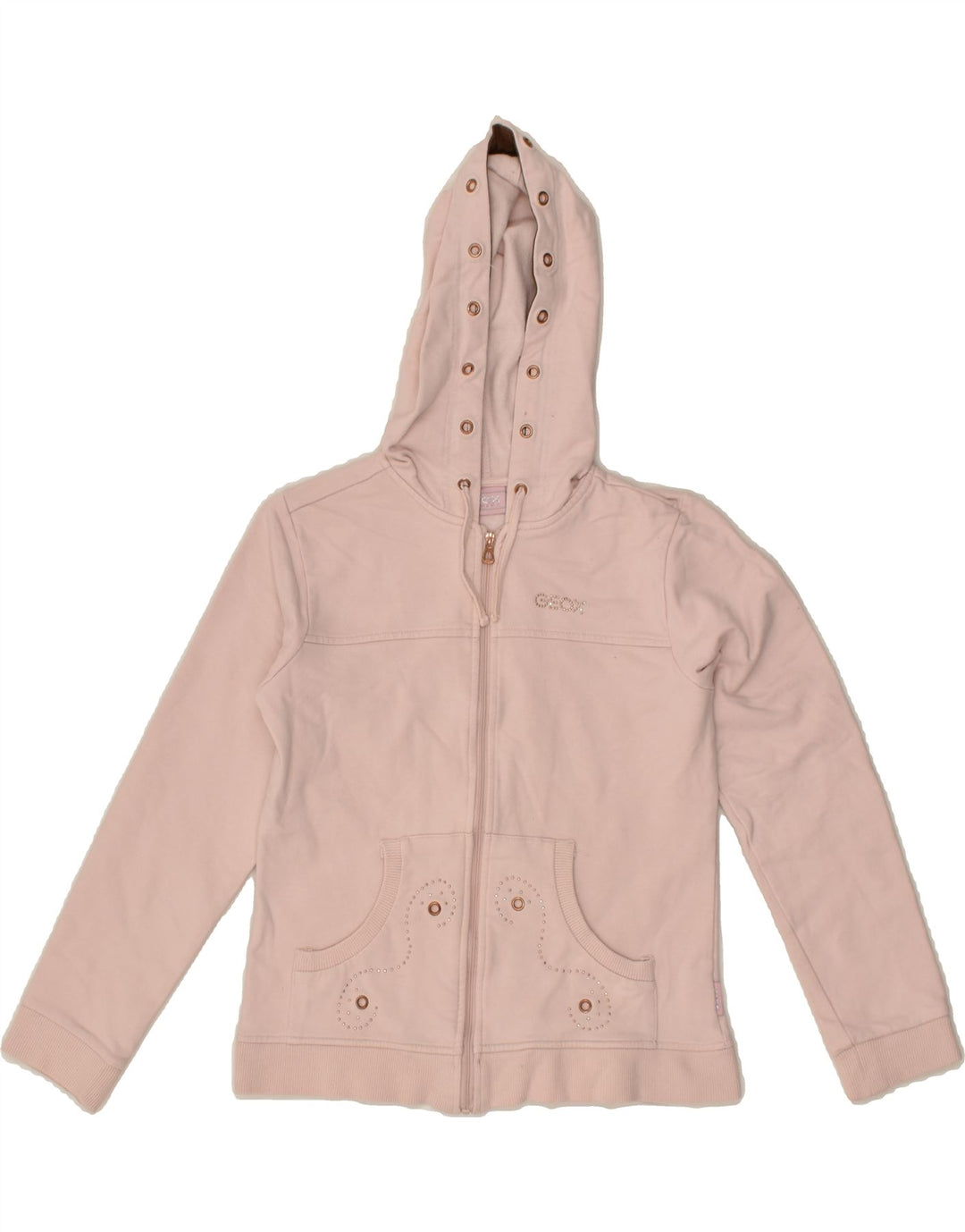 GEOX Girls Zip Hoodie Sweater 9-10 Years Beige Cotton | Vintage Geox | Thrift | Second-Hand Geox | Used Clothing | Messina Hembry 