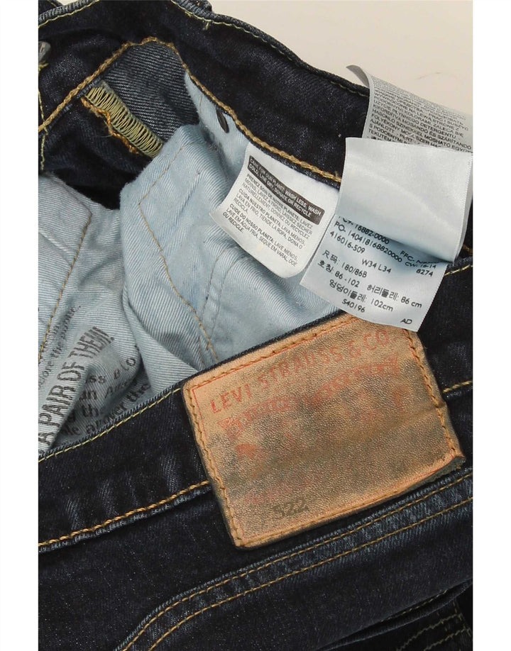 Levi's Herre 522 Slim Jeans W34 L34 Marineblå Bomuld