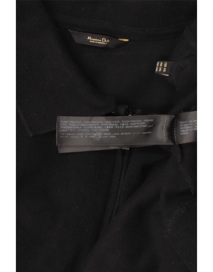 Massimo Dutti Herre Polo Neck Jumper Sweater 2XL Sort Bomuld