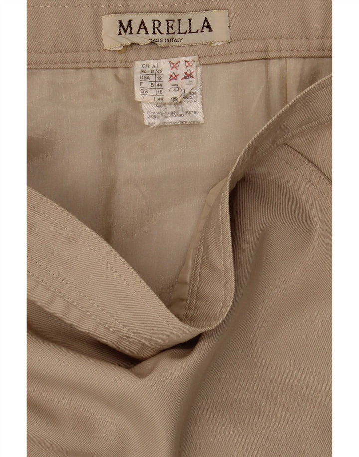Marella Womens Pencil Skirt UK 16 Large W30 Beige Wool