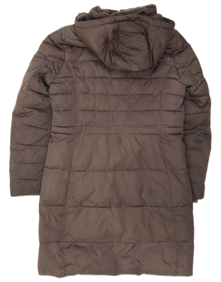 Marks & Spencer Dame Hætte Oversized Polstret Frakke UK 10 Small Grey