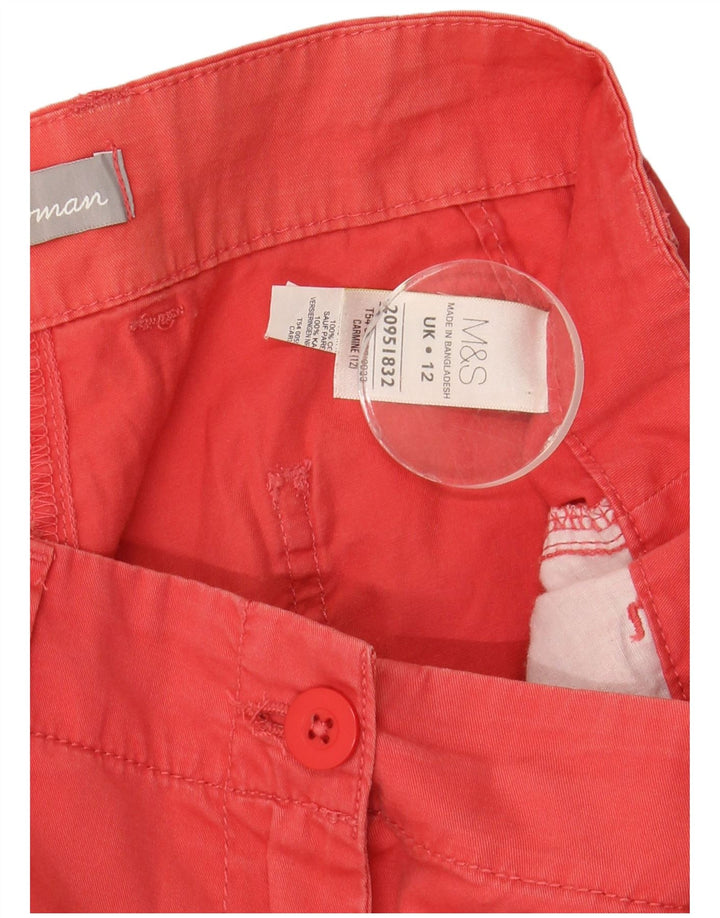 Marks & Spencer Dame Capri Bukser UK 12 Medium W32 Pink Bomuld