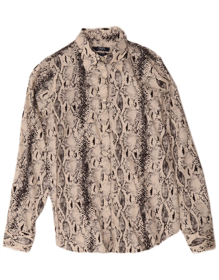 Chaps Dameskjorte UK 14 Medium Beige Animal Print Bomuld