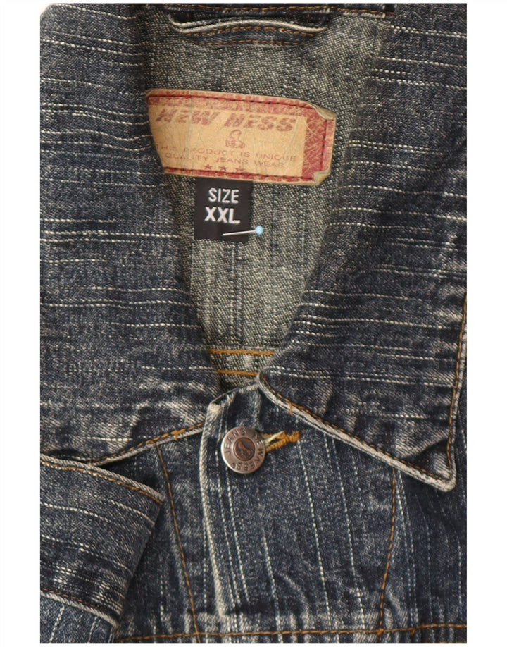 Vintage denimjakke til mænd UK 44 2XL marineblå bomuld