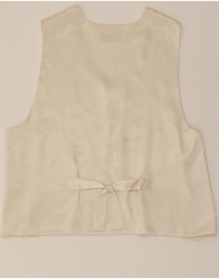VINTAGE Womens Waistcoat EU 44 XL Off White Vintage Vintage and Second-Hand Vintage from Messina Hembry 
