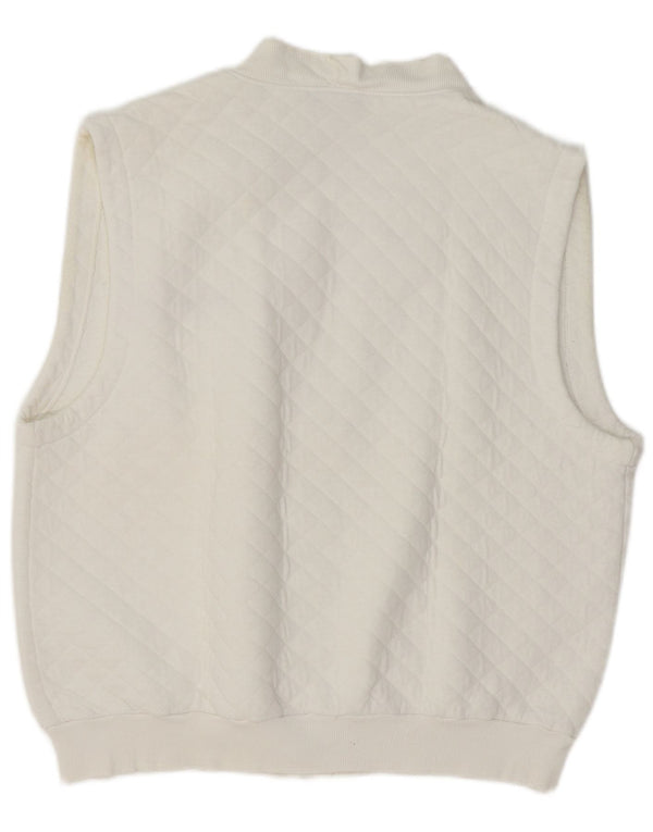 Reebok Herre grafisk ærmeløs cardigan sweater Stor hvid bomuld