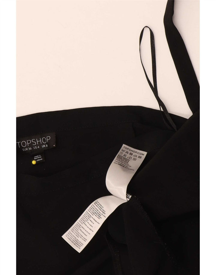 Topshop Womens Wrap Maxi Skirt UK 8 Small W26 Black Polyester