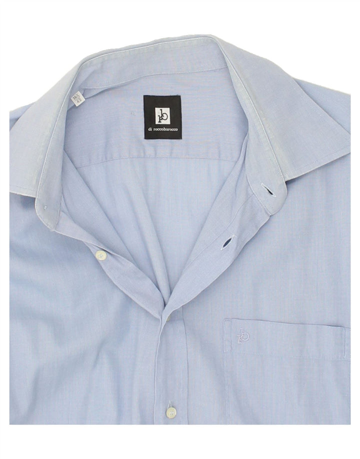 ROCCOBAROCCO Mens Shirt Size 16 1/2 42 Large Blue Cotton Vintage Roccobarocco and Second-Hand Roccobarocco from Messina Hembry 