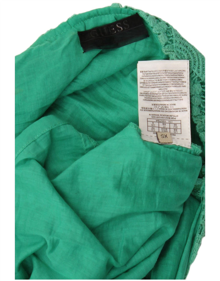 GUESS Kvinders Lace Halter Dress UK 4 XS Grøn Bomuld