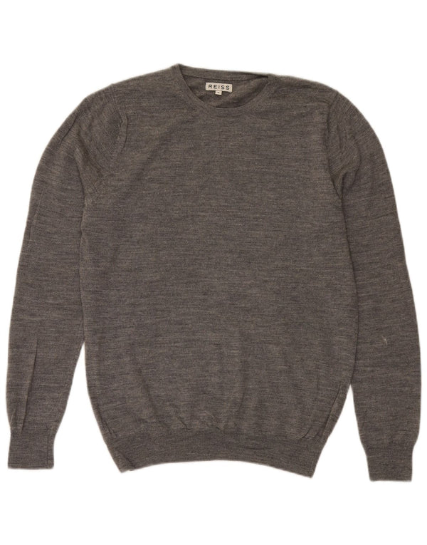 Reiss Herre Crew Neck Jumper Sweater Medium Grey Flecked