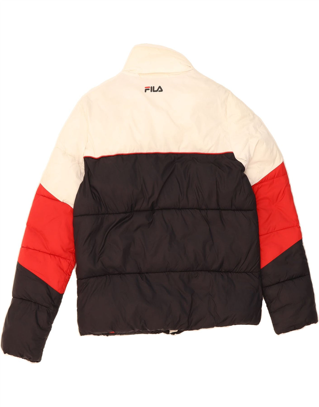 FILA Boys Padded Jacket 15-16 Years Black Colourblock Vintage Fila and Second-Hand Fila from Messina Hembry 