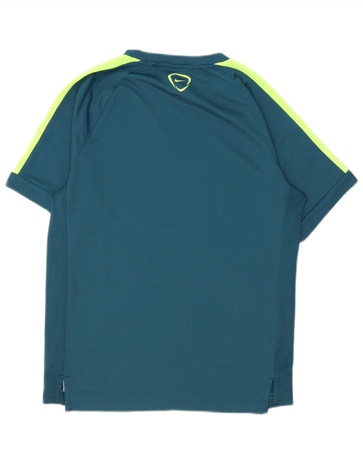 Nike Herre Dri Fit grafisk T-shirt Top Medium Blue Colourblock Polyester