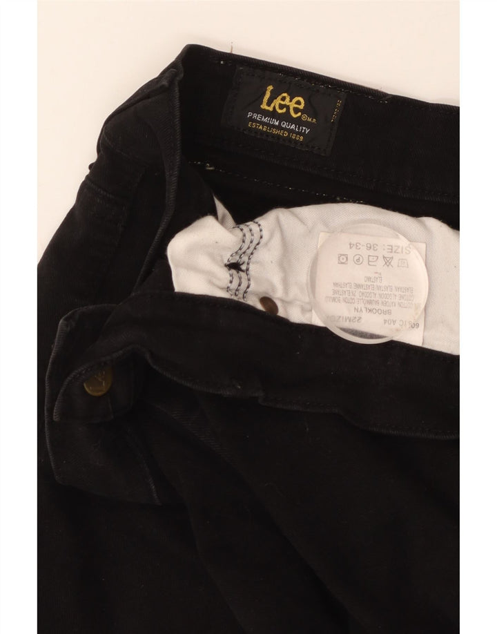 Lee Mens Brooklyn Straight Jeans W36 L28 Sort Bomuld