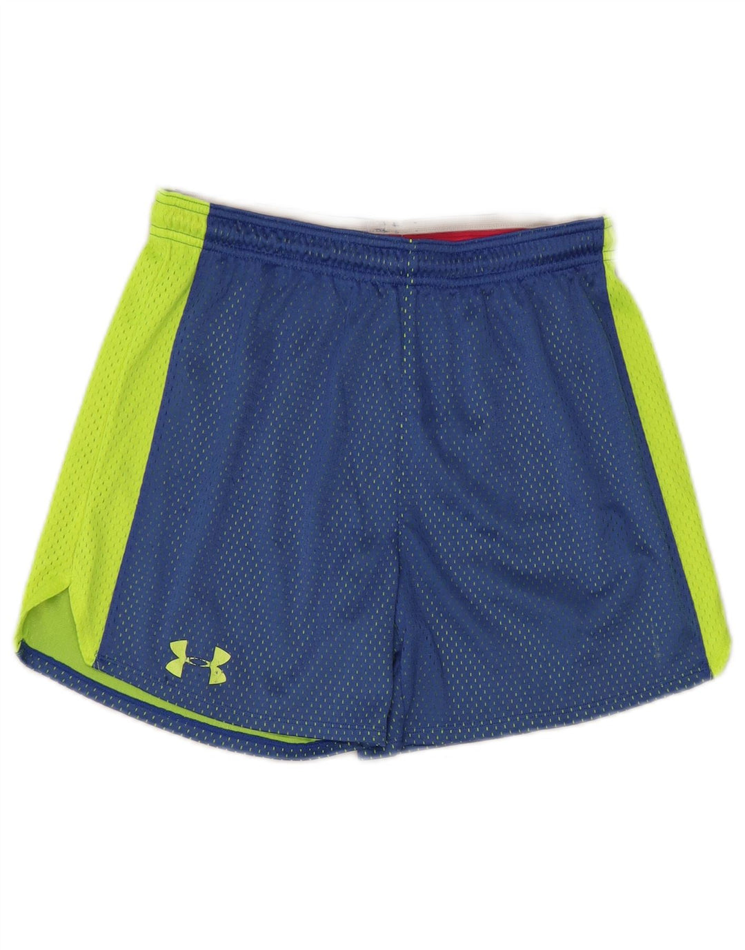 Under Armour Dame Sports Shorts UK 10 Small Blue Colourblock Polyester