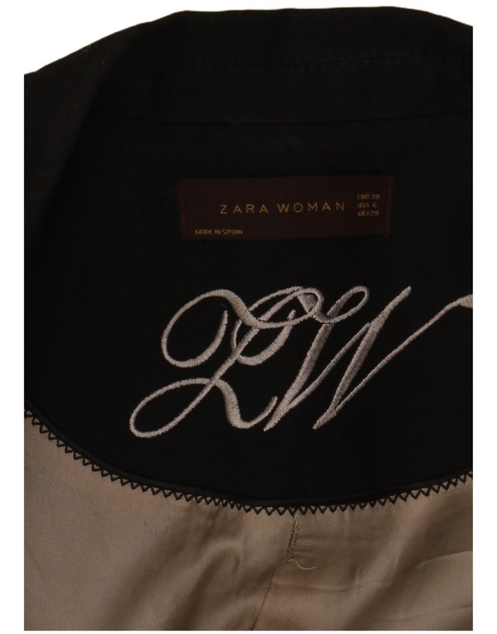 Zara Dame 1 Knap Blazer Jakke EU 38 Lille Sort
