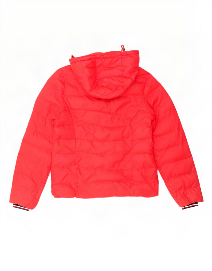 Tommy Hilfiger Dame Hættejakke UK 14 Medium Rød Polyamid