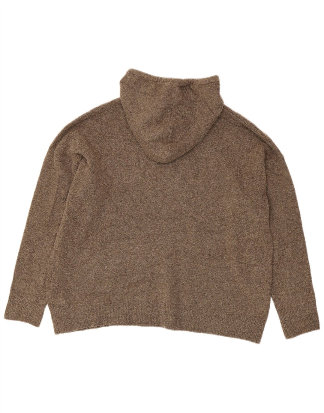 Zara oversize sweater med hætte til kvinder UK 14 Medium brun polyester