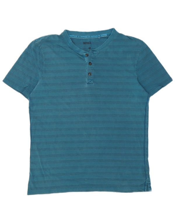 Fat Face Herre T-Shirt Top Medium Blå Stribet Bomuld
