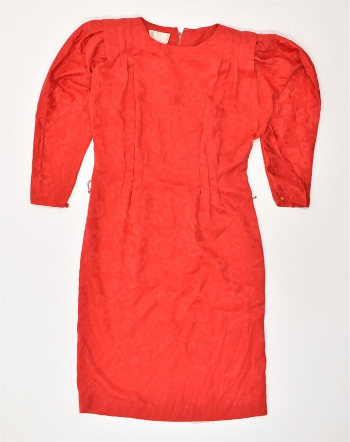 VINTAGE Womens Sheath Dress UK 10 Small Red Polyester | Vintage Vintage | Thrift | Second-Hand Vintage | Used Clothing | Messina Hembry 