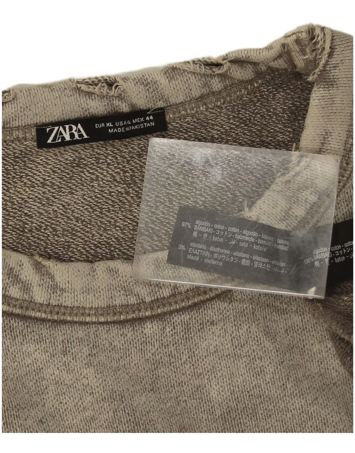 Zara Herre Sweatshirt Jumper XL Grå Bomuld