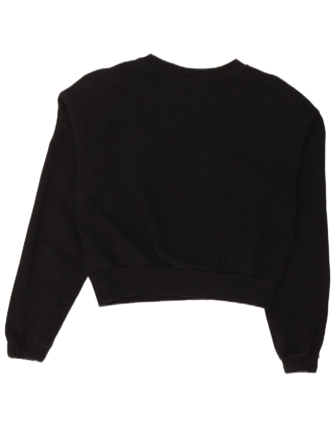 CALVIN KLEIN JEANS Dame Crop Sweatshirt Jumper UK 10 Small Black