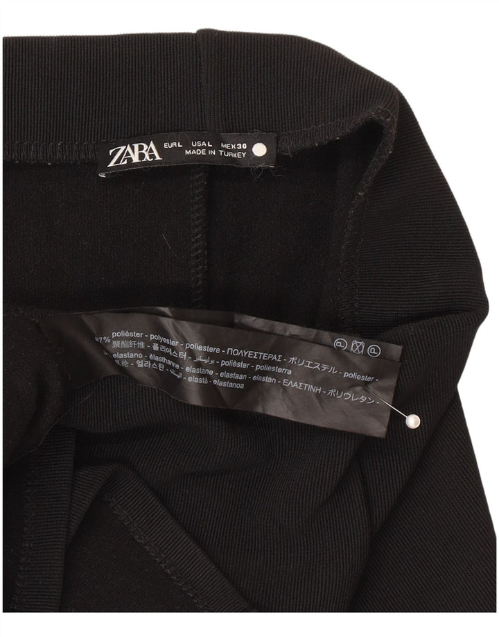 Zara Midi-nederdel med høj talje, stor W30, sort polyester