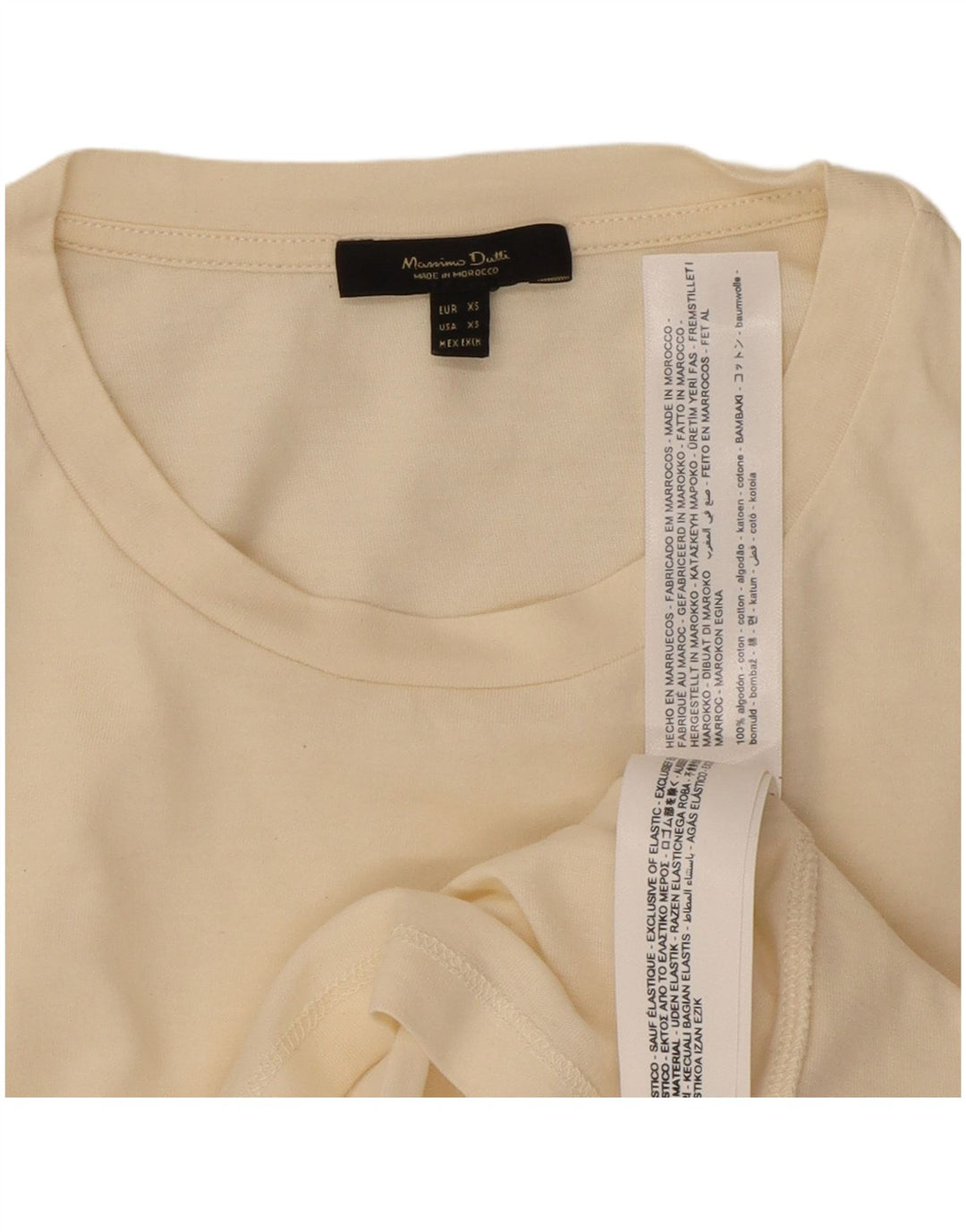 Massimo Dutti Dame Top Langærmet UK 6 XS Hvid Bomuld