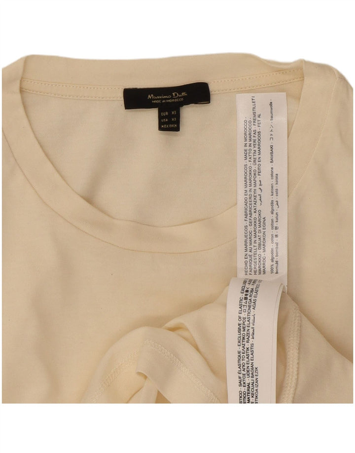 Massimo Dutti Dame Top Langærmet UK 6 XS Hvid Bomuld